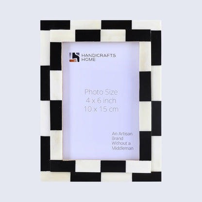 Picture Frames Silhouette Shuffled Pattern Bone Inlay Collection in 3 Sizes