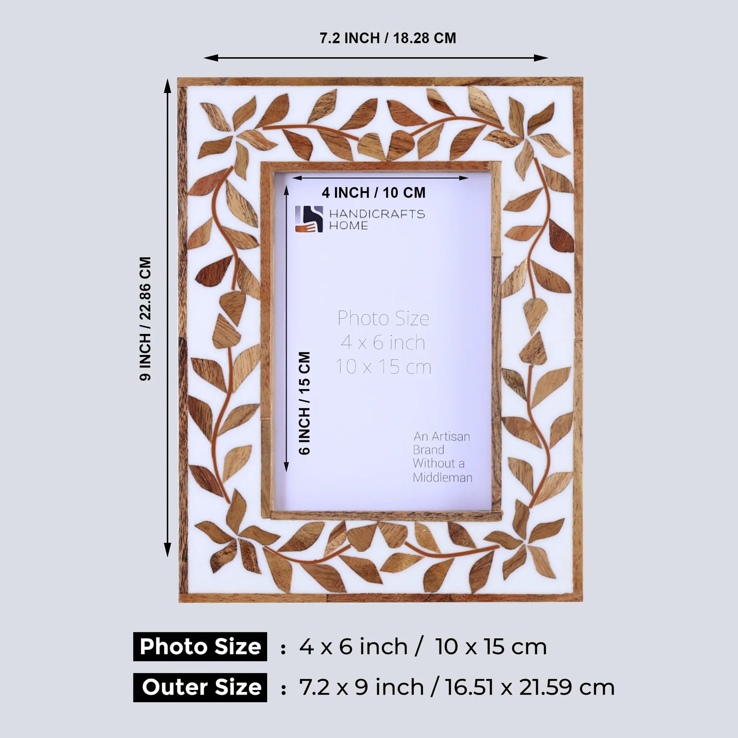 Picture Frames Alhambra Cama Pattern Resin Inlay Collection in 3 Sizes