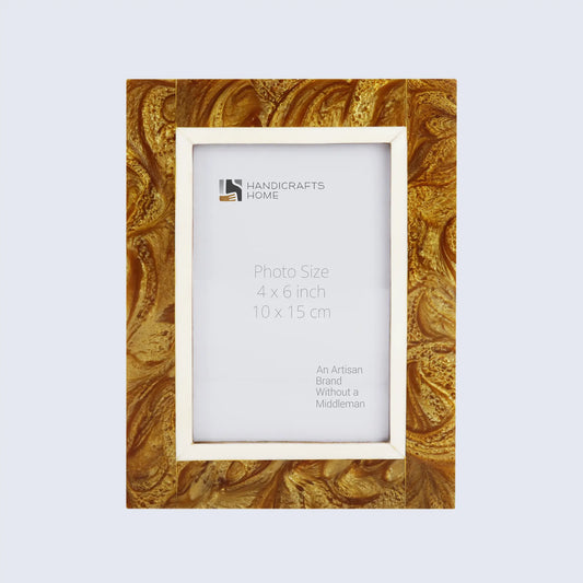 Picture Frames Marbel Gold Pattern Horn Inlay Collection - 4x6 – Wholesale picture frames