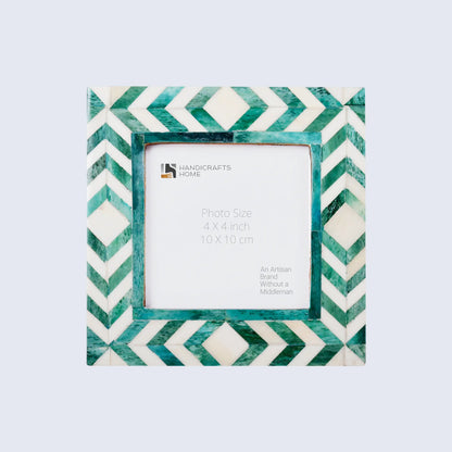 Picture Frames Taj Pattern Bone Inlay Collection in 25 Sizes, Green
