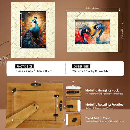 White Bone Inlay Braided Pattern Frame 4x6 & 5x7 – Wholesale picture frames