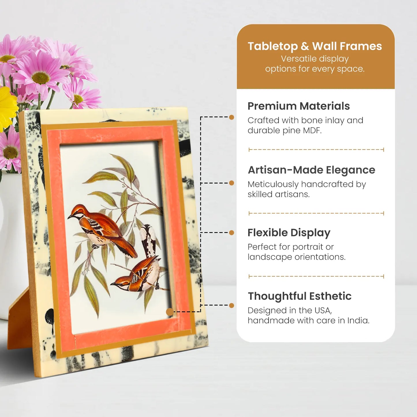 Peach Abstract Ink Resin Inlay Picture Frame in 4x6 & 5x7 – Wholesale picture frames