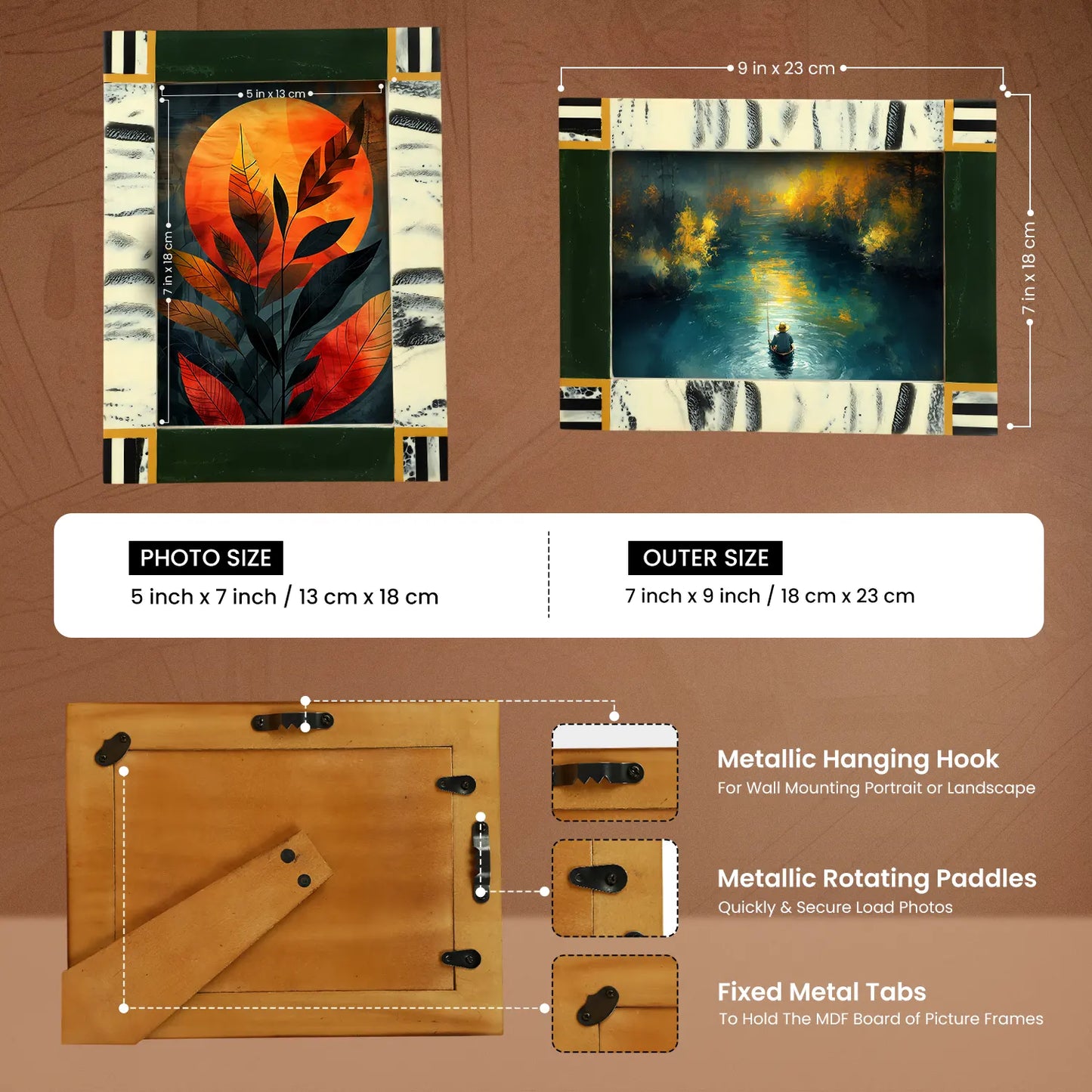 Sea Green Abstract Ink Resin Inlay Picture Frame in 4x6 & 5x7 – Wholesale picture frames