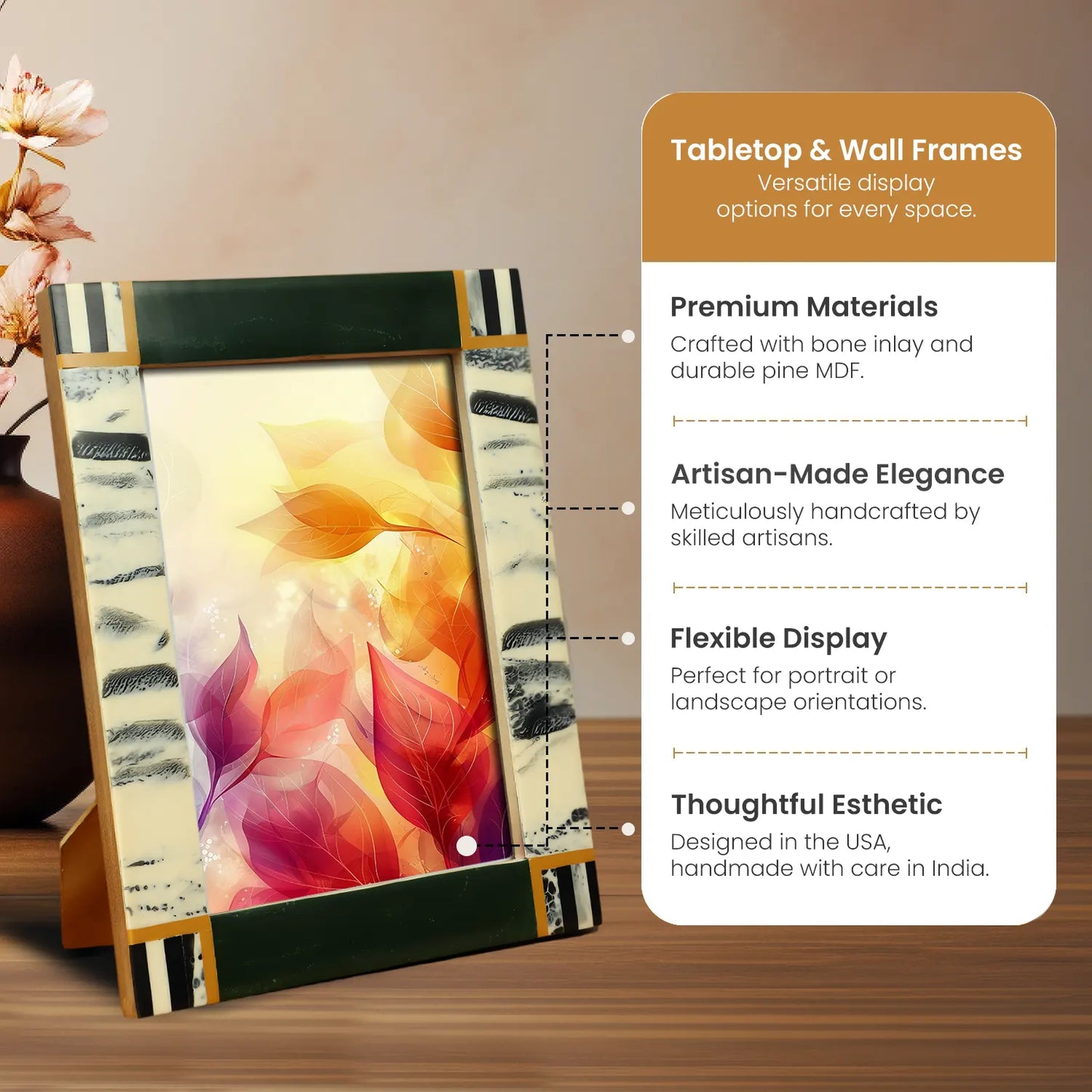 Sea Green Abstract Ink Resin Inlay Picture Frame in 4x6 & 5x7 – Wholesale picture frames