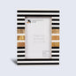Wood & Resin Inlay Striped Picture Frame, Black & White