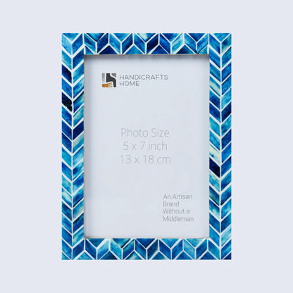 Picture Frames Artic Ice Pattern Bone & Resin Inlay Collection in 3 Sizes