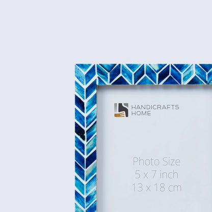 Picture Frames Artic Ice Pattern Bone & Resin Inlay Collection in 3 Sizes