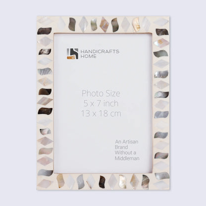 Picture Frames Pearlescent Fossil Pattern Mother of Pearl & Resin Collection in 3 Sizes
