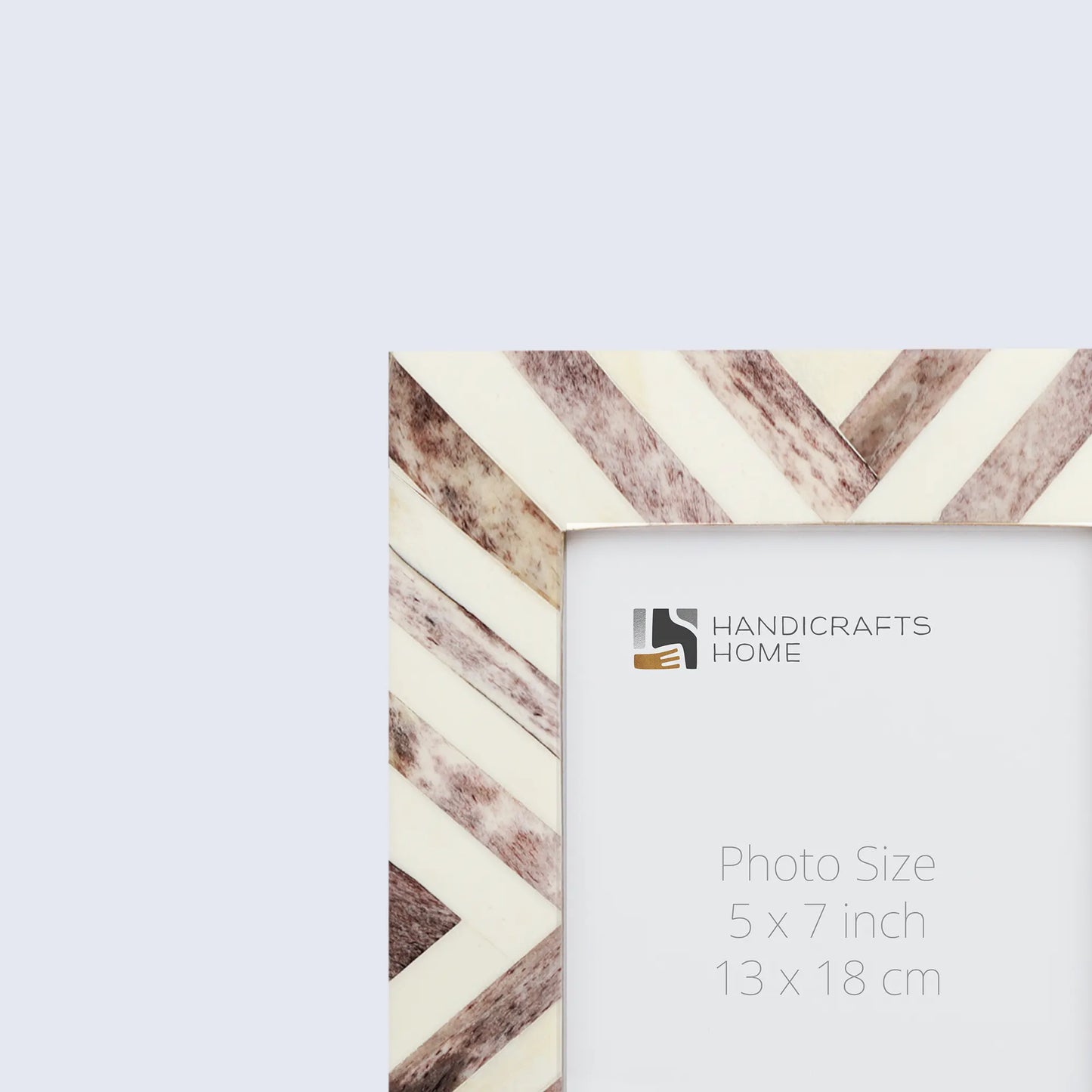Picture Frames Chevron Pattern Bone Inlay Collection in 2 Sizes, Make to Order, Brown