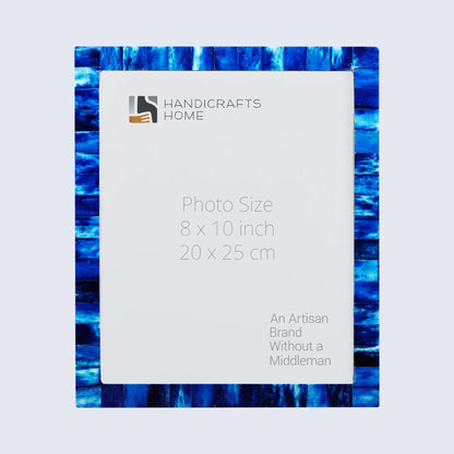 Picture Frames Classic Pattern Bone Inlay Collection in 27 Sizes, Blue