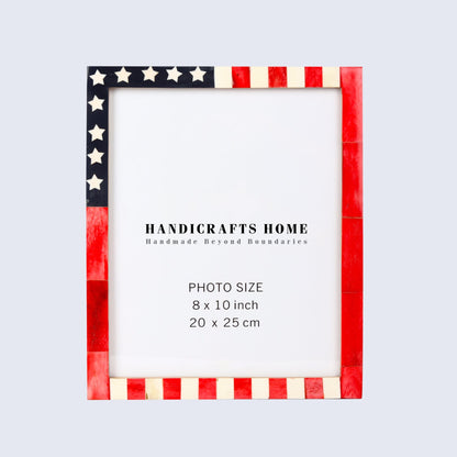 Picture Frame USA American Flag Pattern Bone & Resin Inlay Collection in 28 Sizes – Wholesale picture frames
