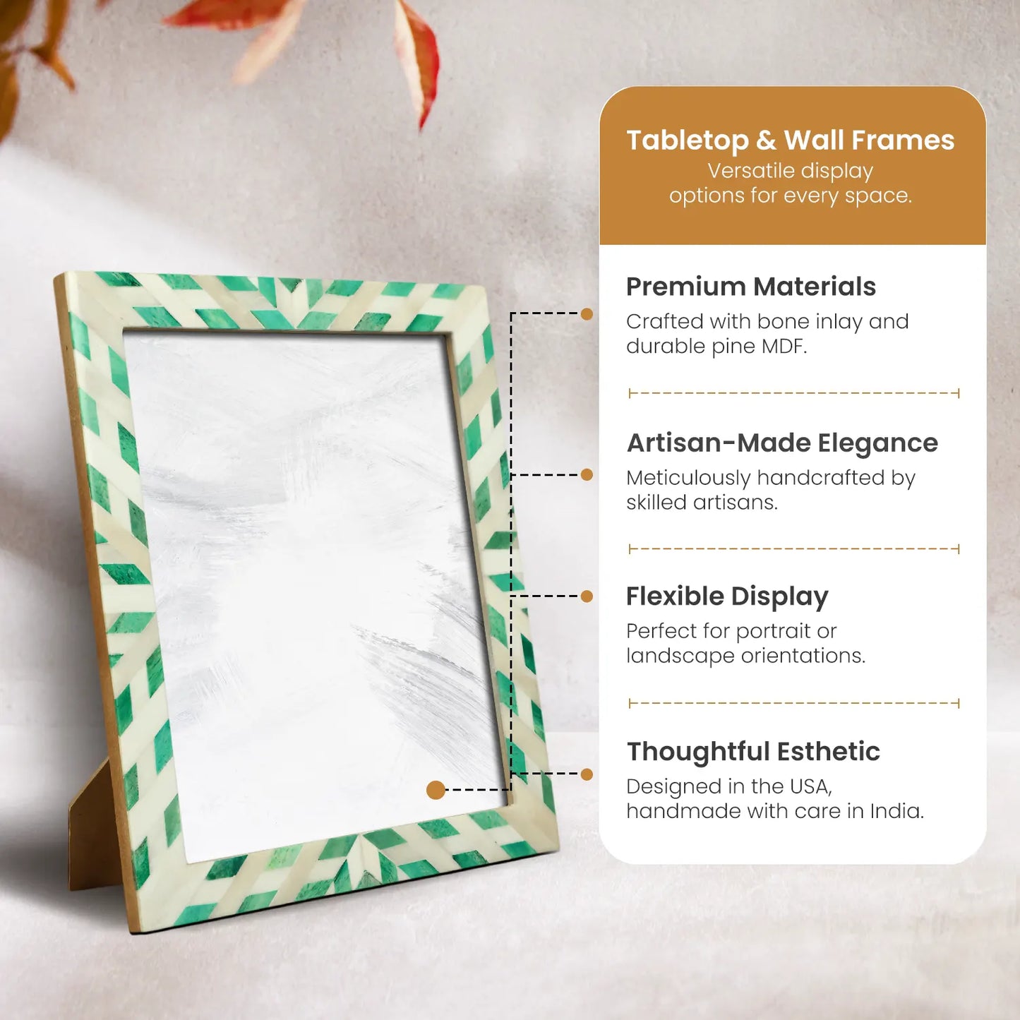 Picture Frames Hypno Nature Pattern Bone Inlay Collection in 3 Sizes – Wholesale picture frames