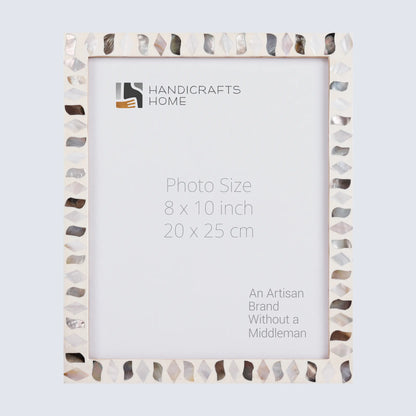 Picture Frames Pearlescent Fossil Pattern Mother of Pearl & Resin Collection in 3 Sizes