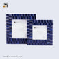 Baby Picture Frames Cornice Chain Pattern Bone & Resin Inlay Collection in Blue