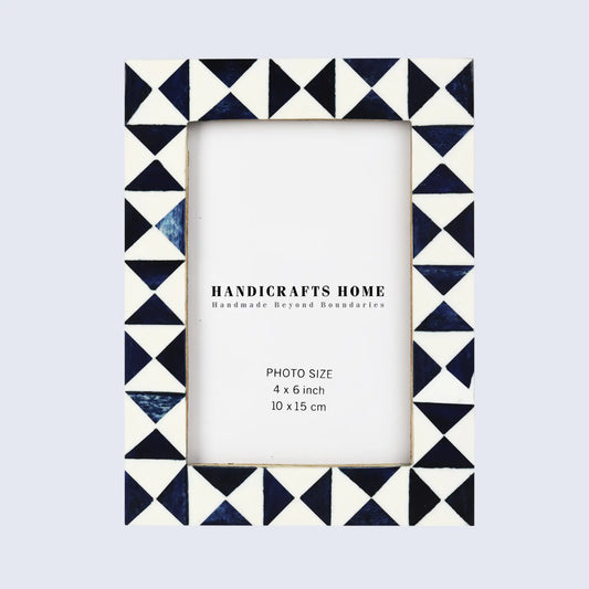 Picture Frames Indigo Bone Inlay Collection in Blue, 4x6
