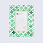 Picture Frames Mosaic Quatrefoil Pattern Bone & Resin Inlay Collection in 3 colors, 4x6