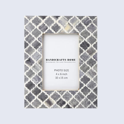 Picture Frames Moroccan Pattern Bone & Resin Inlay Collection in 5 Color Options | 1.75" Border Width