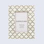 Picture Frames Moroccan Pattern Bone & Resin Inlay Collection in 2 Sizes, White & Grey