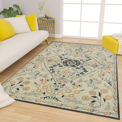 Premium Hand-Tufted Rug Made of 100% Wool  - Anglian Court - 6x9 Feet