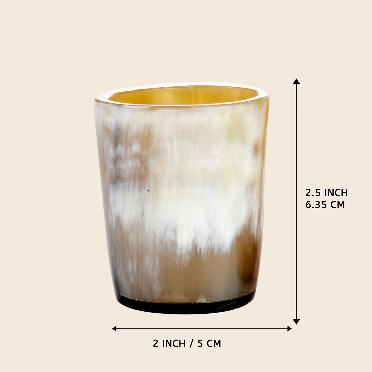 Horn Whiskey Shot Glasses Pack 12 - Holds Upto 6.5 oz, Natural
