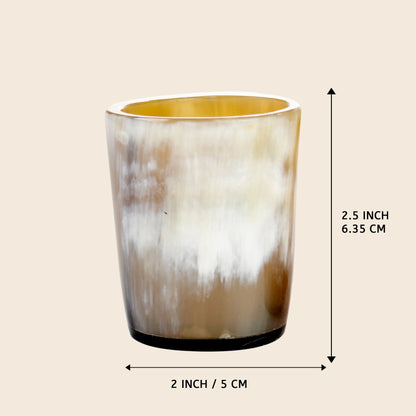 Horn Whiskey Shot Glasses Pack 12 - Holds Upto 6.5 oz, Natural