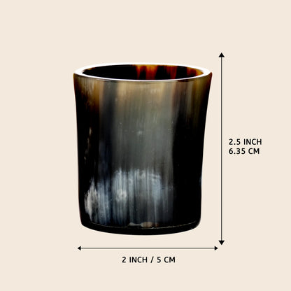 Horn Whiskey Shot Glasses Pack 4 - Holds Upto 6.5 oz, Natural