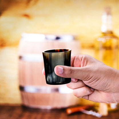 Horn Whiskey Shot Glasses Pack 8 - Holds Upto 6.5 oz, Natural