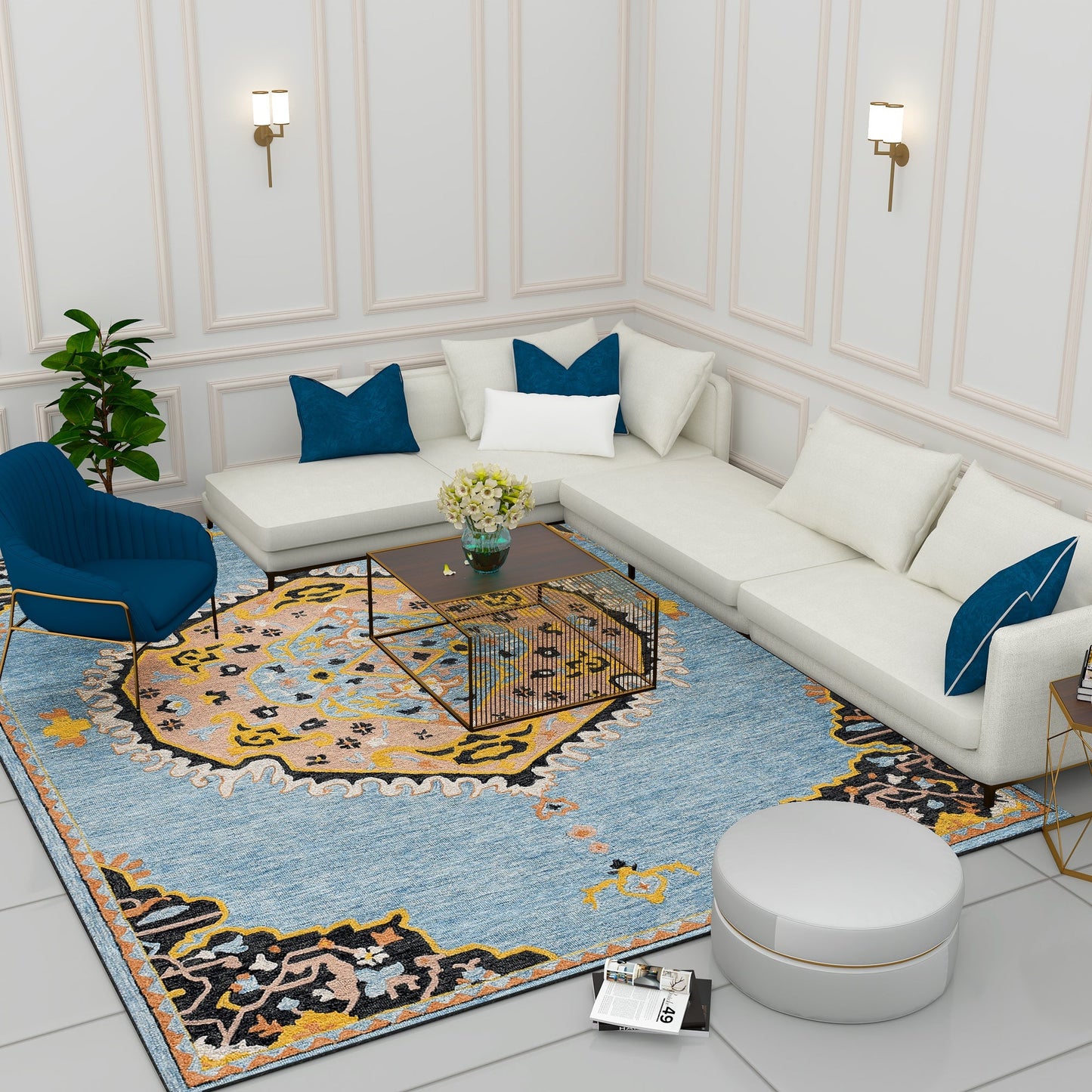 Premium Hand-Tufted Rug Made of 100% Wool  - Shivanka - 8x10 Feet