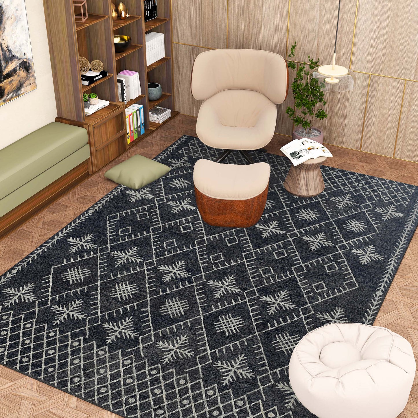 Premium Hand-Tufted Rug Made of 100% Wool  - Snowfall - 9x12 Feet