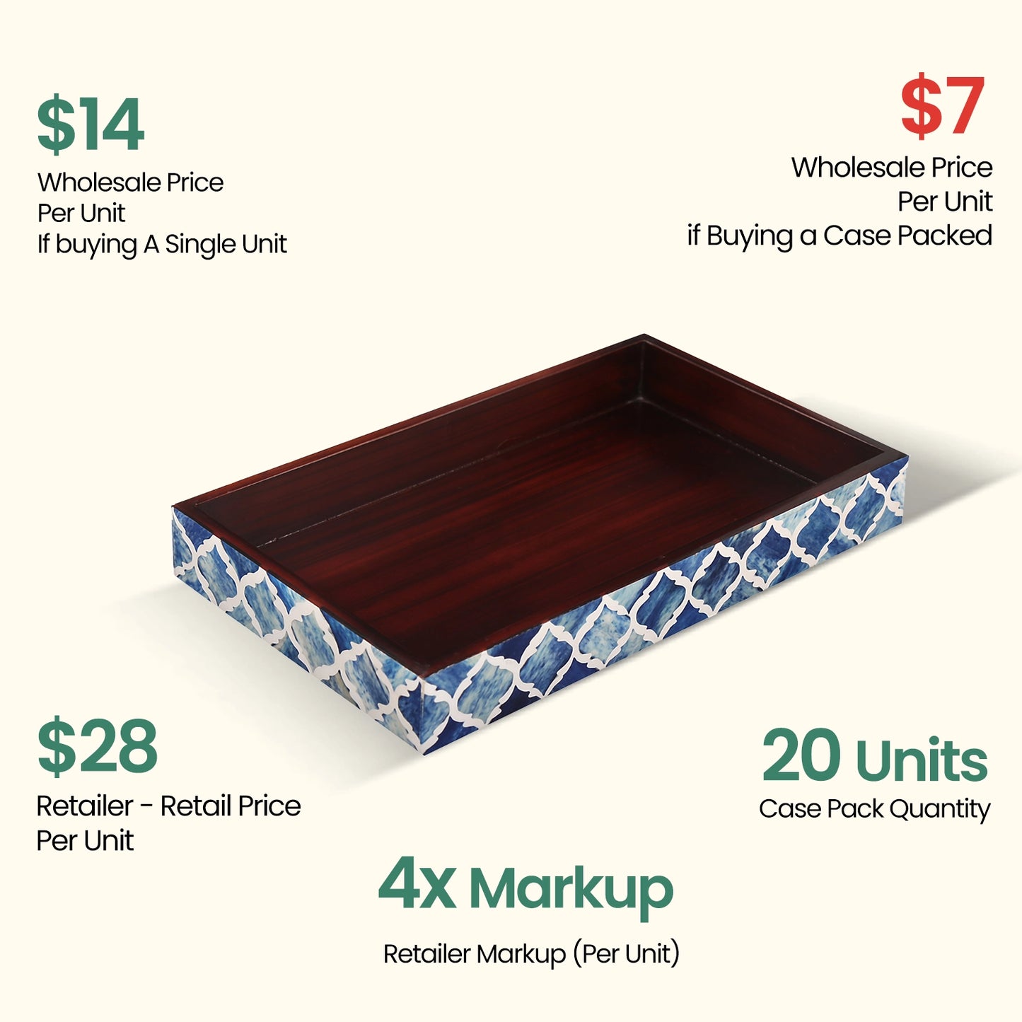 Decorative Towel Trays ,Blue & White, Pack of 20