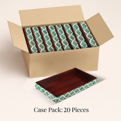 Decorative Towel Trays,Green & White, Pack of 20