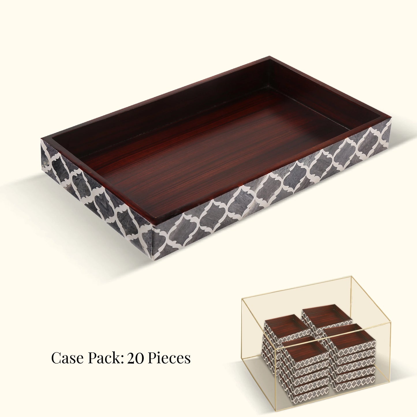 Decorative Towel Trays,Grey & White, Pack of 20