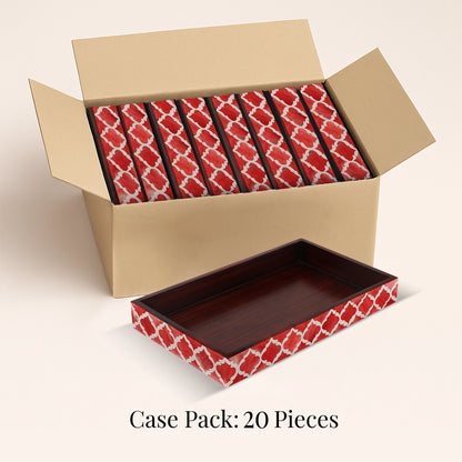 Decorative Towel Trays,Red & White, Pack of 20