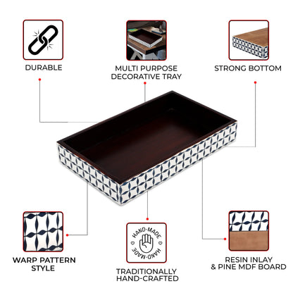 Vanity Trays Illusion Wrap Pattern Bone & Resin Inlay Collection in 10x6