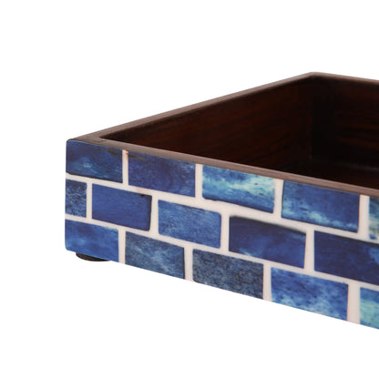 Countertop and Vanity Tray - Parlour Bond  Collection Blue 10x6 inches