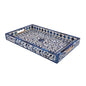 Decorative Trays Alhambra Azul Pattern Bone & Resin Inlay Collection in 2 Sizes