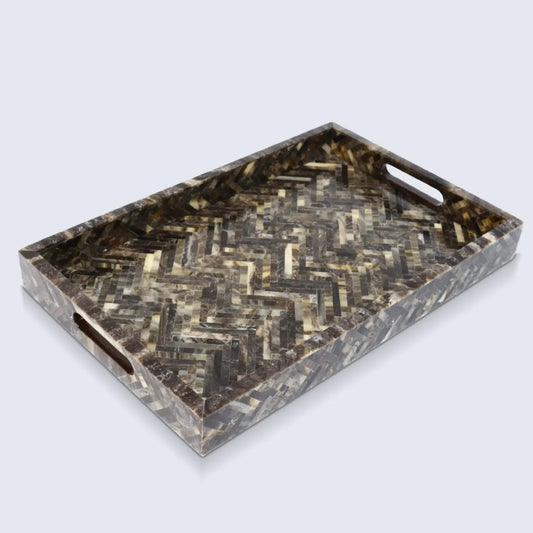 Decorative Trays Discovery Fantazia Pattern Resin Inlay Collection in 2 Sizes