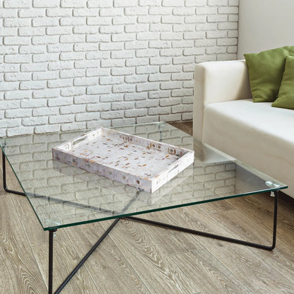 Decorative Trays Discovery Jewel Grande Pattern Mother of Pearl & Resin Inlay Collection in 2 Sizes