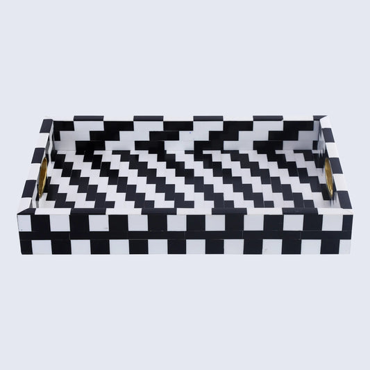 Decorative Trays Optique Pixel Pattern Resin Inlay Collection in 11x17
