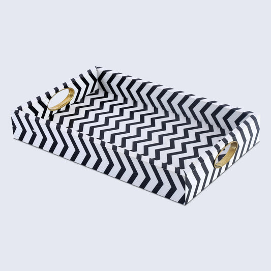Decorative Trays Optique Safari Pattern Resin Inlay Collection in 11x17