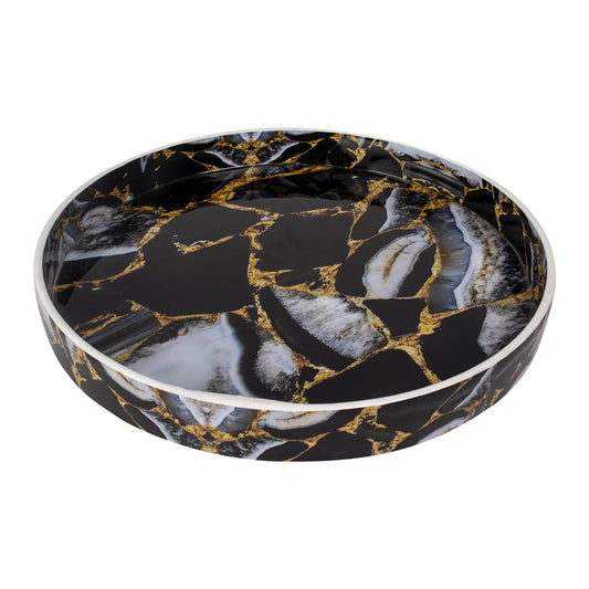 Decorative Trays Cosmos Equinox Pattern Resin Inlay Collection in 12x12