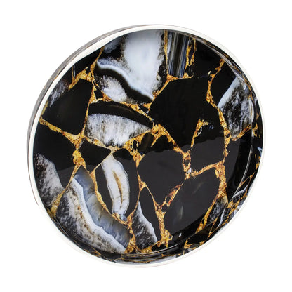 Decorative Trays Cosmos Equinox Pattern Resin Inlay Collection in 12x12