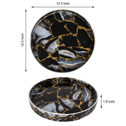 Decorative Trays Cosmos Equinox Pattern Resin Inlay Collection in 12x12