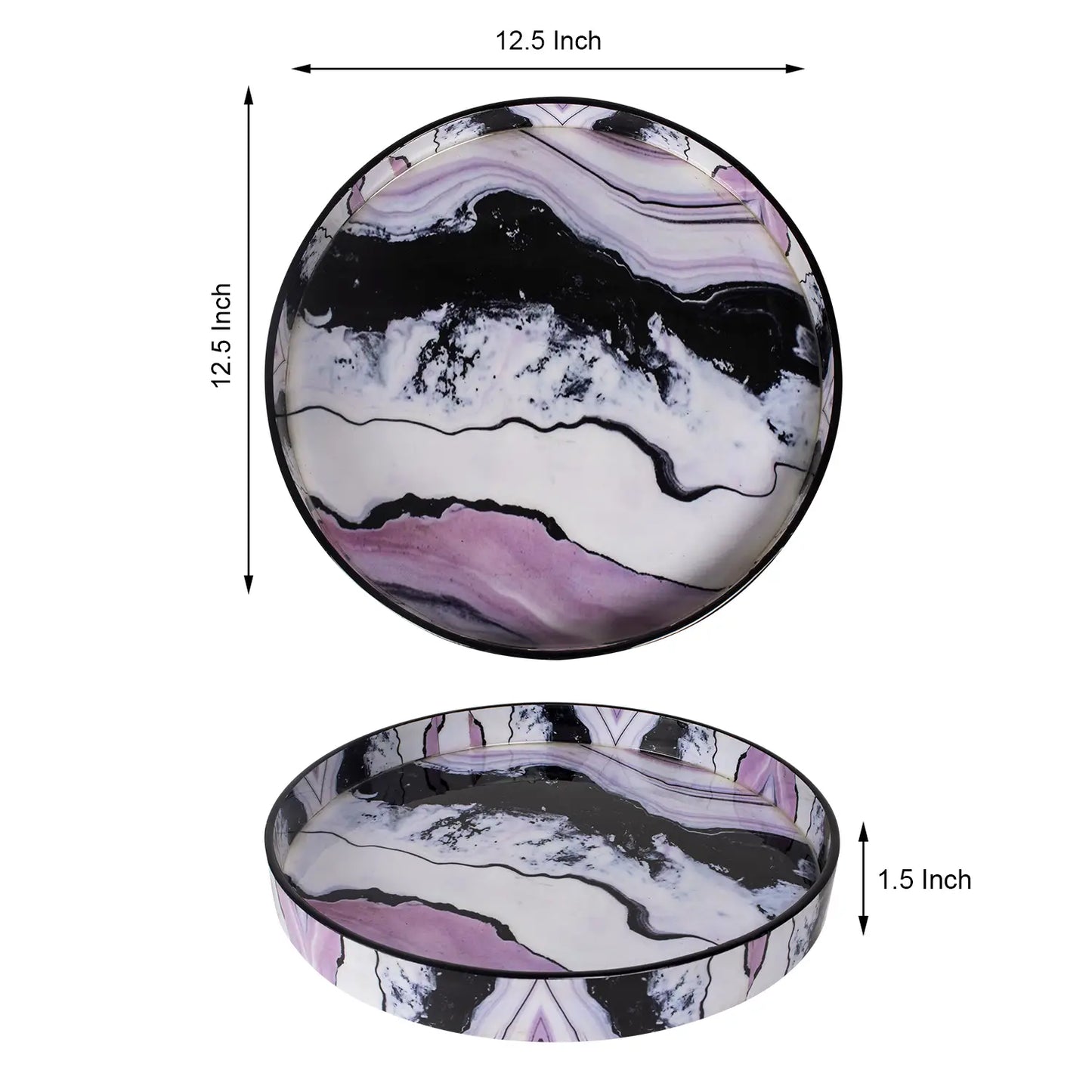 Decorative Trays Cosmos Astral Pattern Resin Inlay Collection in 12x12