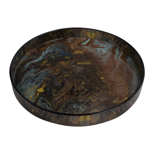 Decorative Trays Constellation Spectrum Pattern Resin Inlay Collection in 12x12