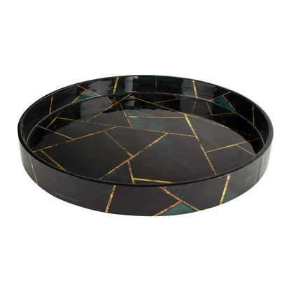 Decorative Trays Cosmos Galaxy Pattern Resin Inlay Collection in 12x12