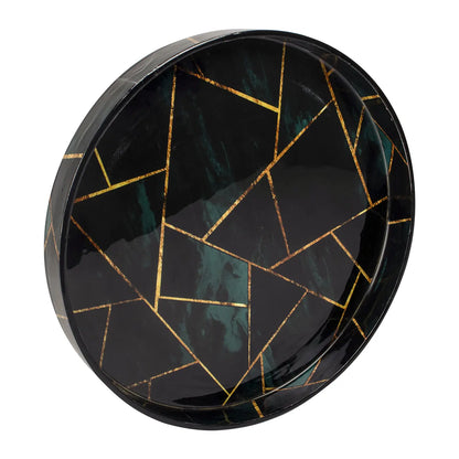 Decorative Trays Cosmos Galaxy Pattern Resin Inlay Collection in 12x12