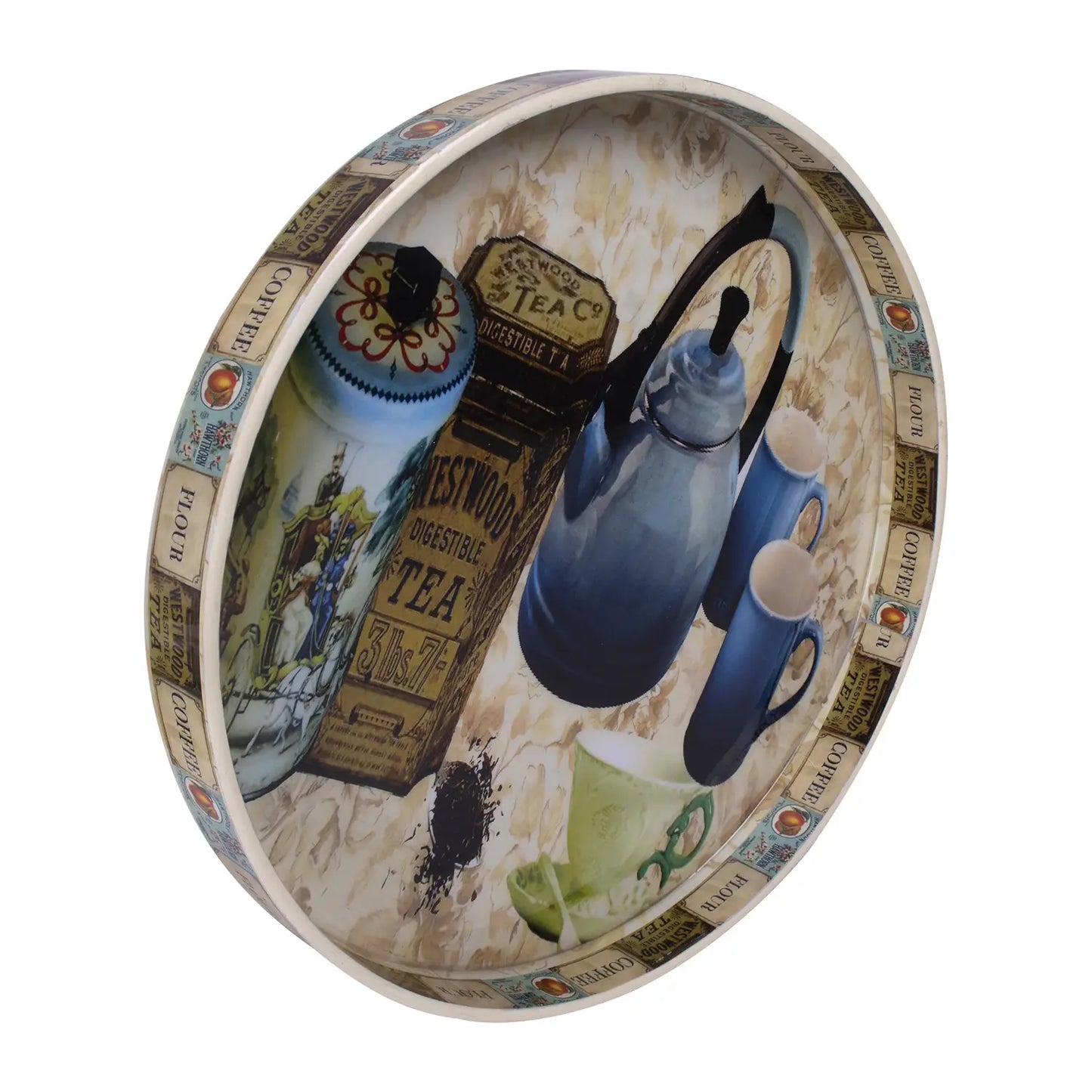 Decorative Trays Voyage Assam Pattern Resin Inlay Collection in 12x12