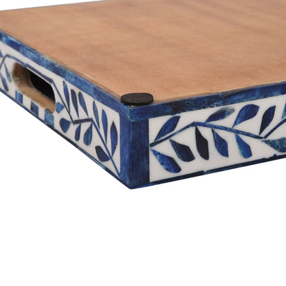 Decorative Trays Alhambra Azul Pattern Bone & Resin Inlay Collection in 2 Sizes