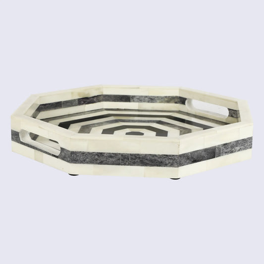 Decorative Tray Athens Dionysis Pattern Bone Inlay Collection in 12x12 inches